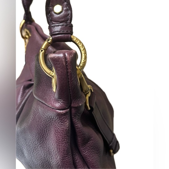 Marc by Marc Jacobs Classic Q Hillier Burgundy Leather Hobo Shoulder Bag - Picture 5 of 16